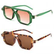 BUTABY Retro Square 70s Flat Aviator Sunglasses Women Men Vintage Trendy Plastic Frame Sun Glasses UV400 Protection