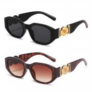 BUTABY Rectangle Sunglasses for Women Retro Driving Glasses 90’s Vintage Fashion Irregular Frame UV400 Protection Black & Leopard